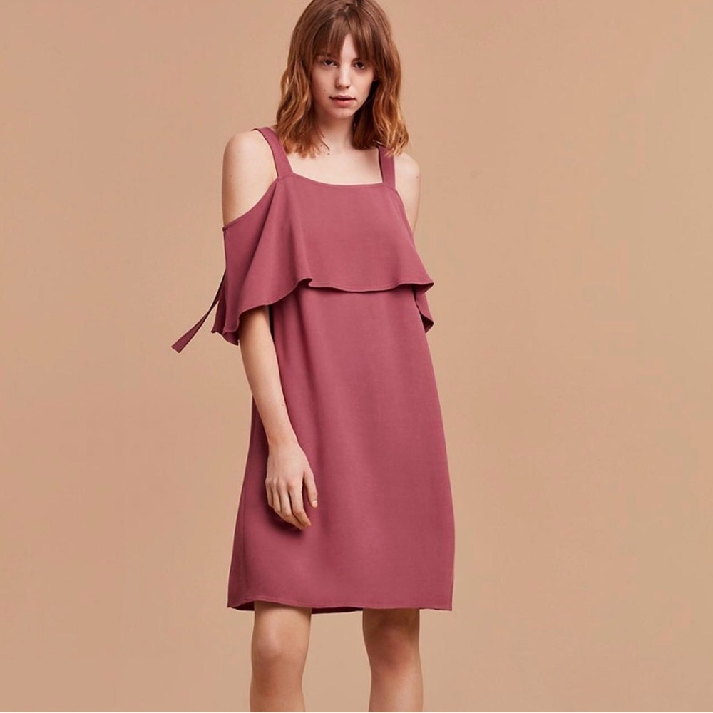 Wilfred Dusty Rose Cold Shoulder Mini Dress small